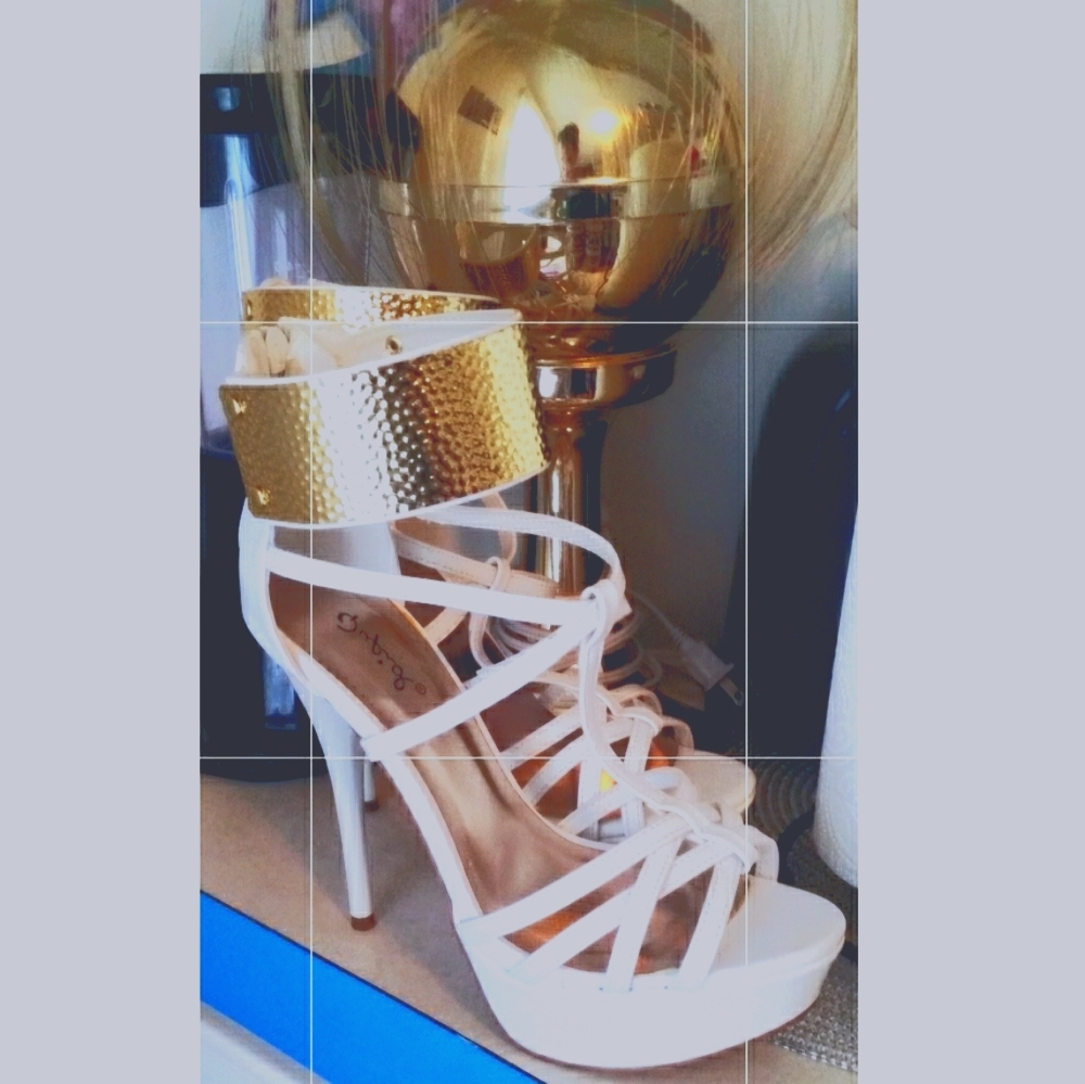 Angel White Ankled High Heels